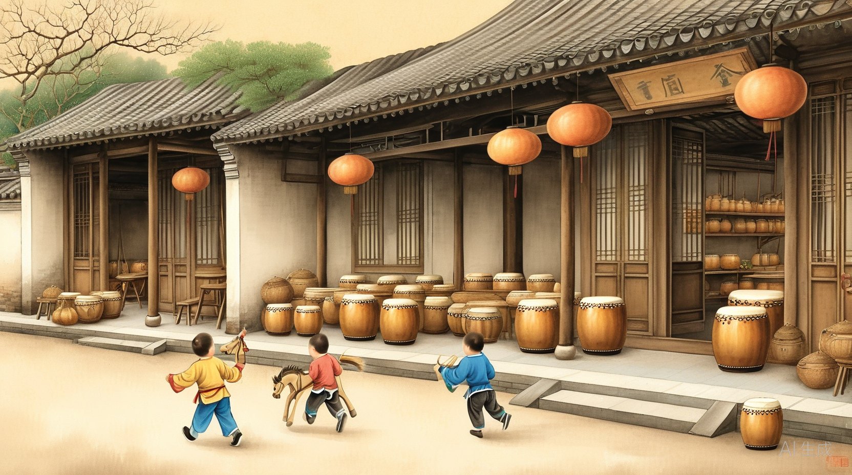 拨浪鼓与竹马
