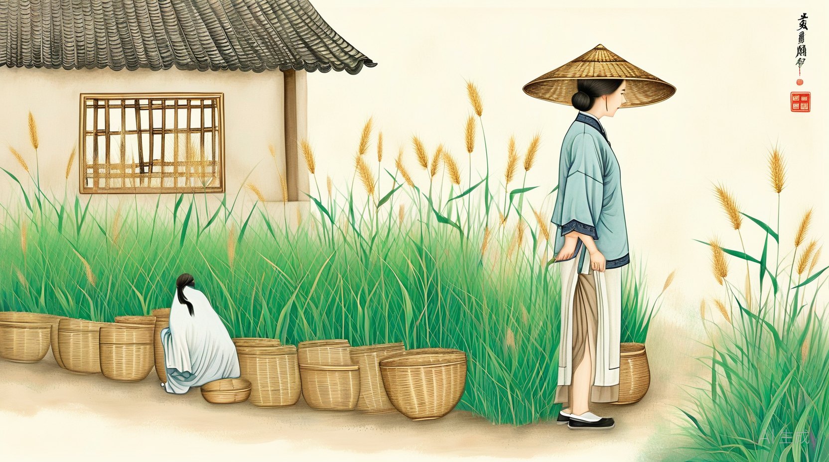 草帽与麦秸帽