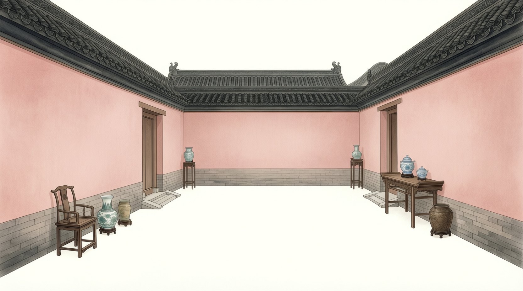 院墙与粉墙