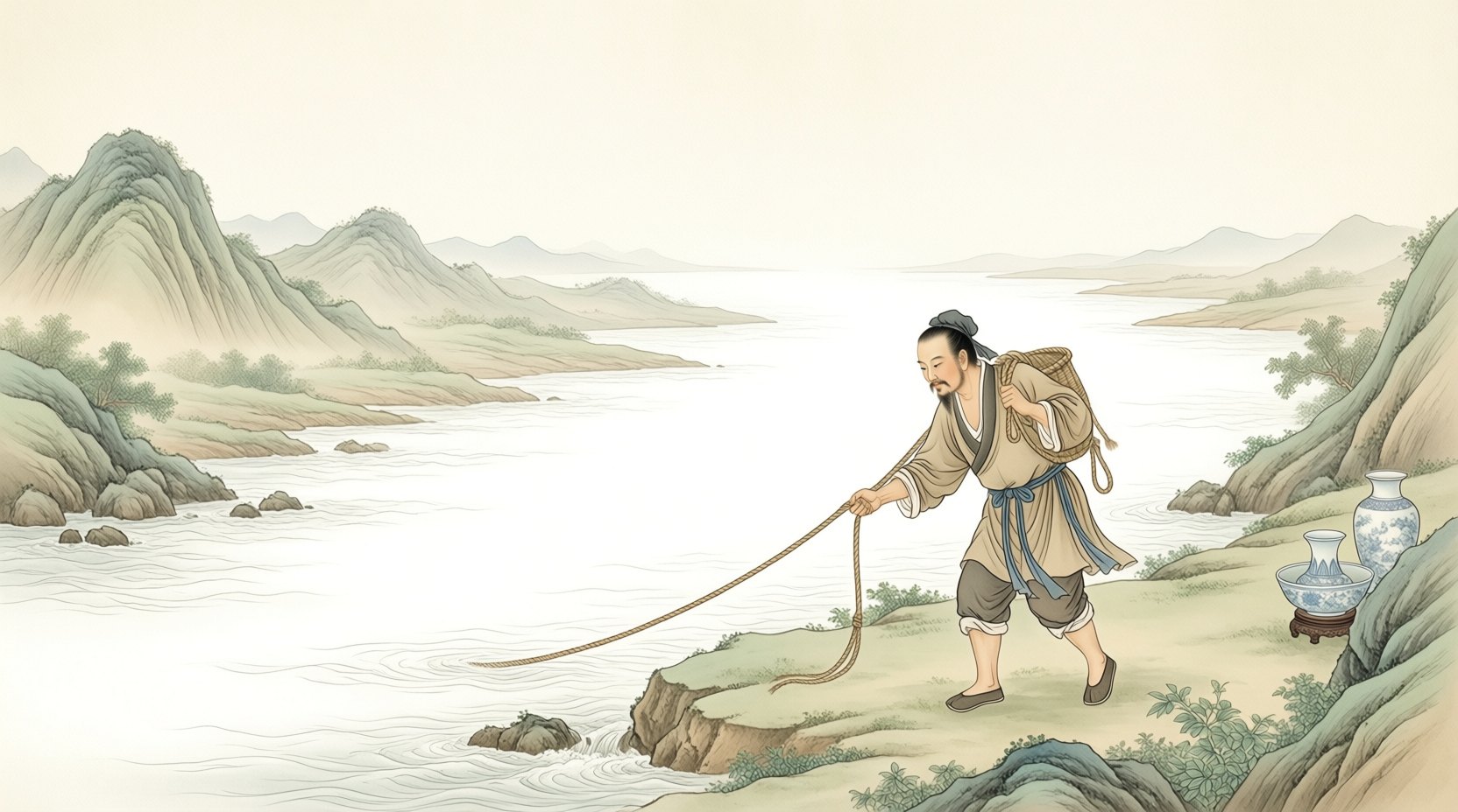 纤夫与拉纤
