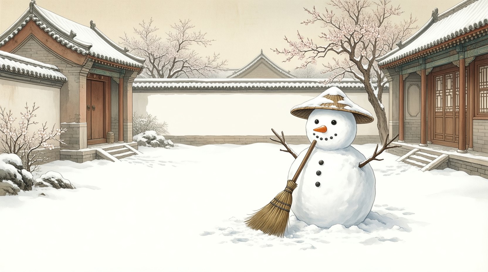 堆雪人与雪