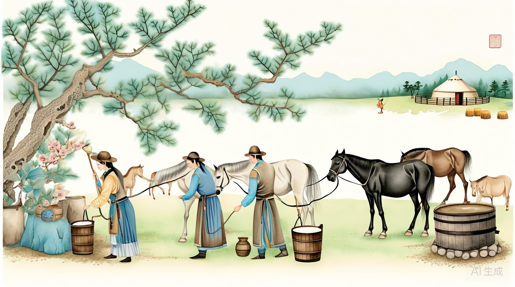 马奶节与草原挤奶