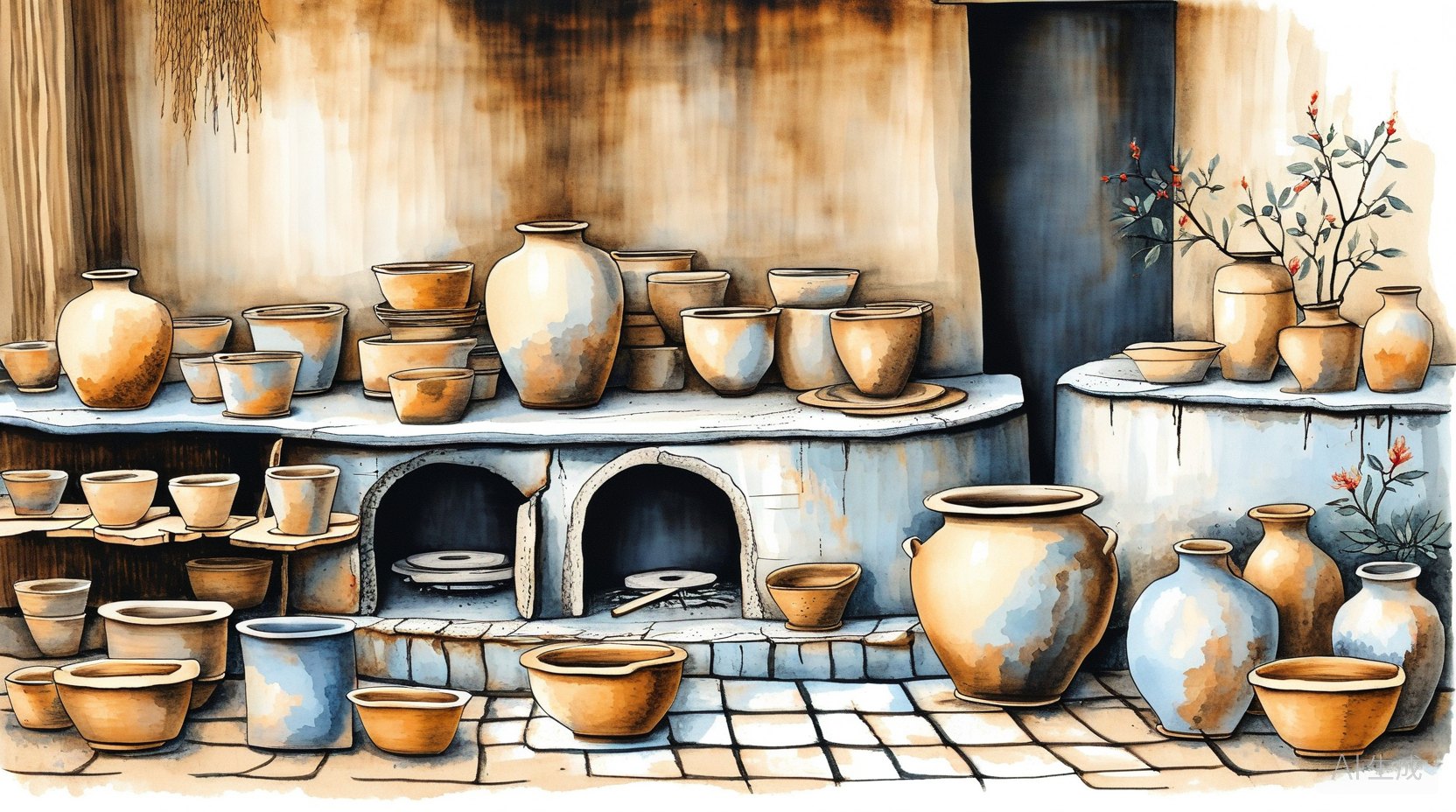烧窑与陶作