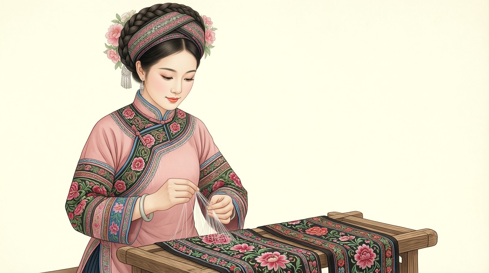 苗绣与破线