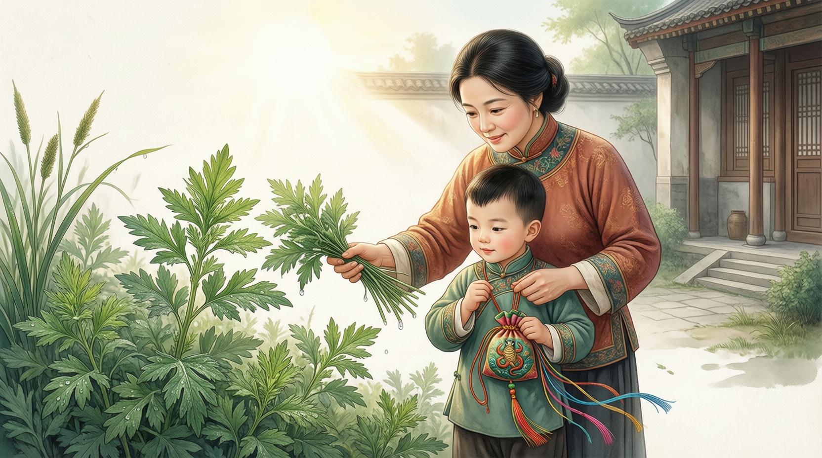 端午系香囊五毒