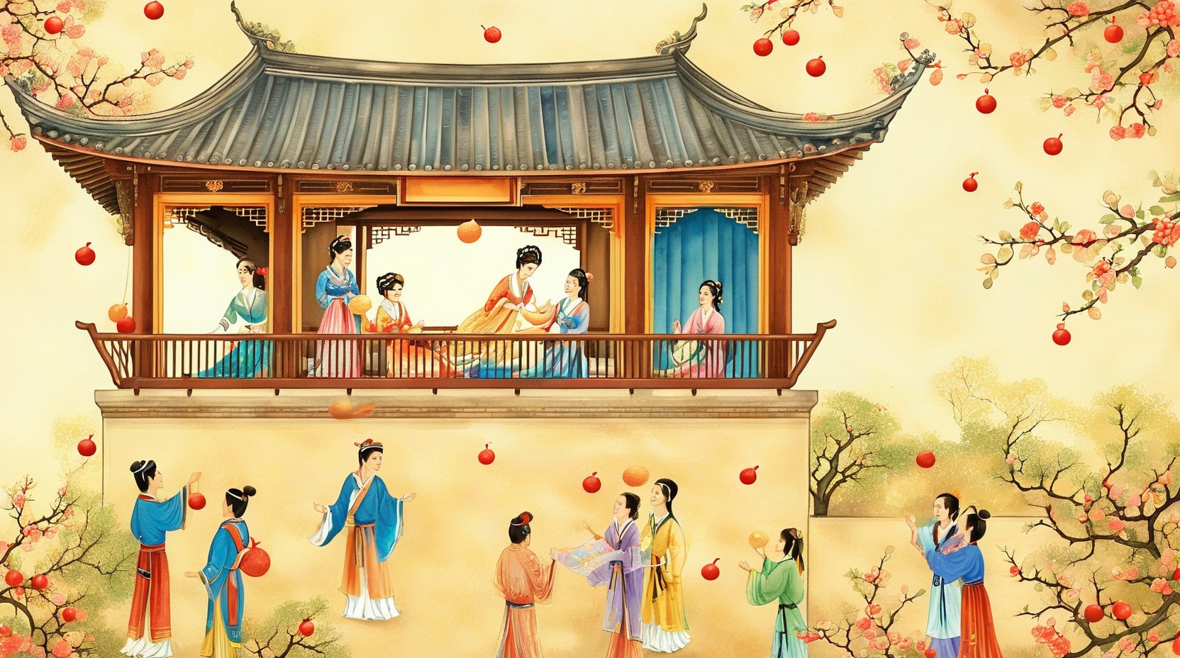 抛绣球与招亲择婿